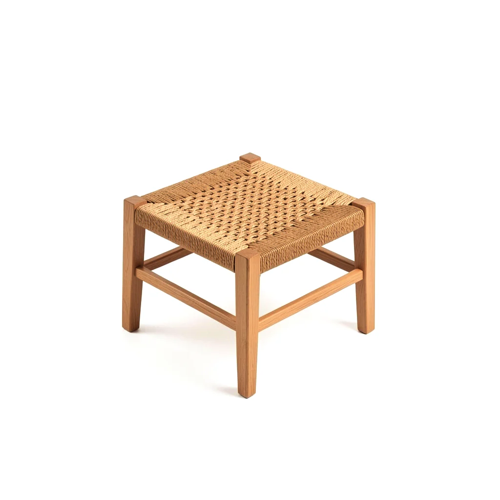 The Lille stool in oak and paper cord