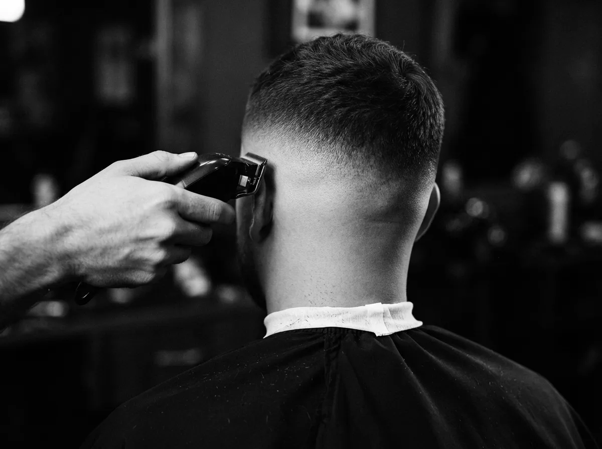 Clippers taking a fade up the back of a head