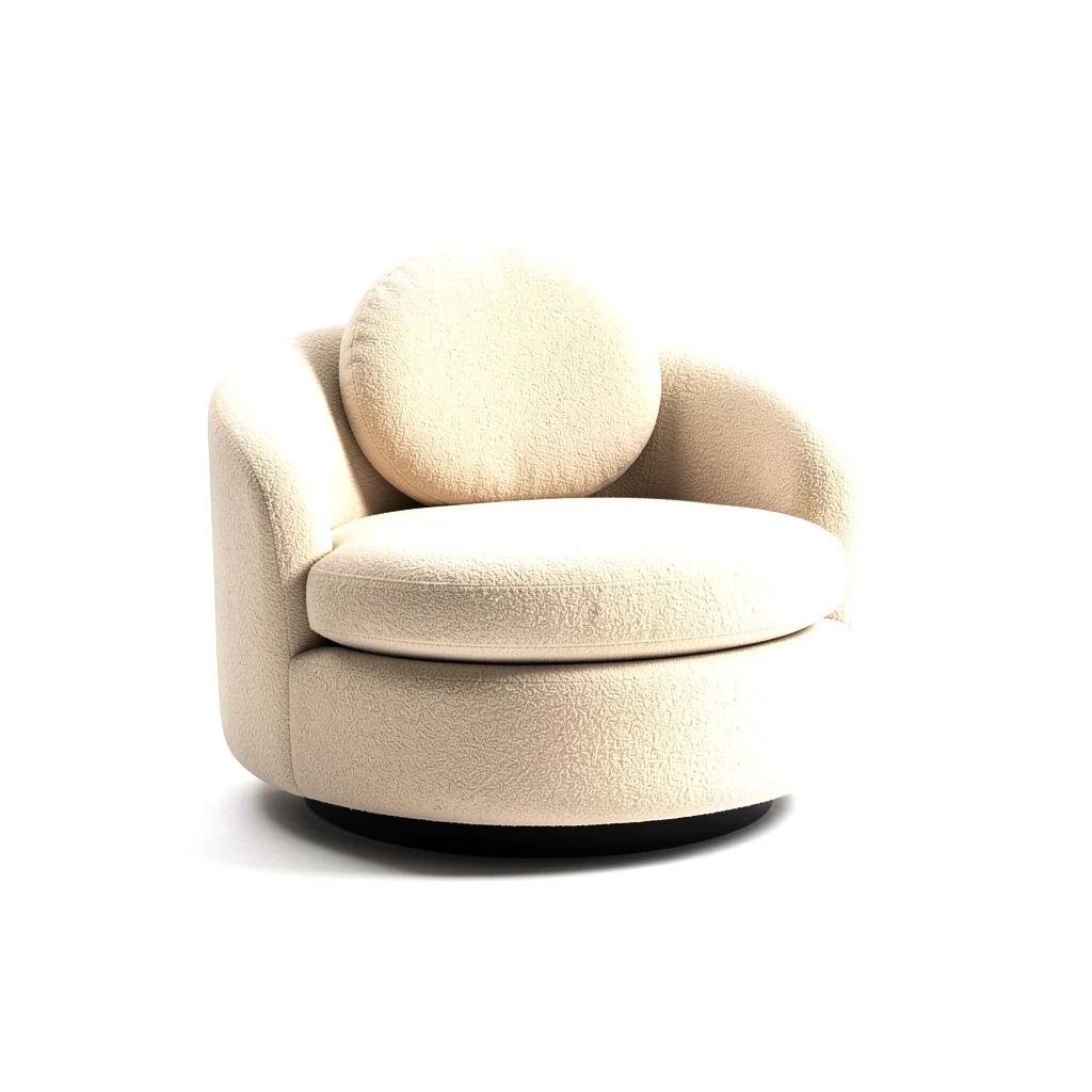 The Rund armchair in cream wool bouclé